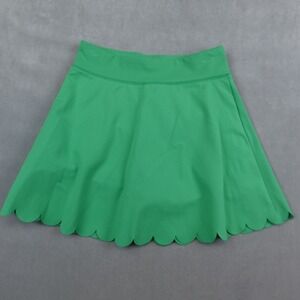 J Crew Crewcuts Skort Skirt Girls 8 Green Scalloped Hem Athletic
